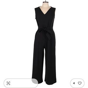 Calvin Klein Black Sleeveless V Neck Jumpsuit